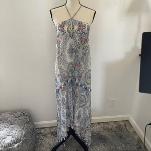 NWOT Lovestitch Cotton Boho Semi-Sheer Dress with Tassels